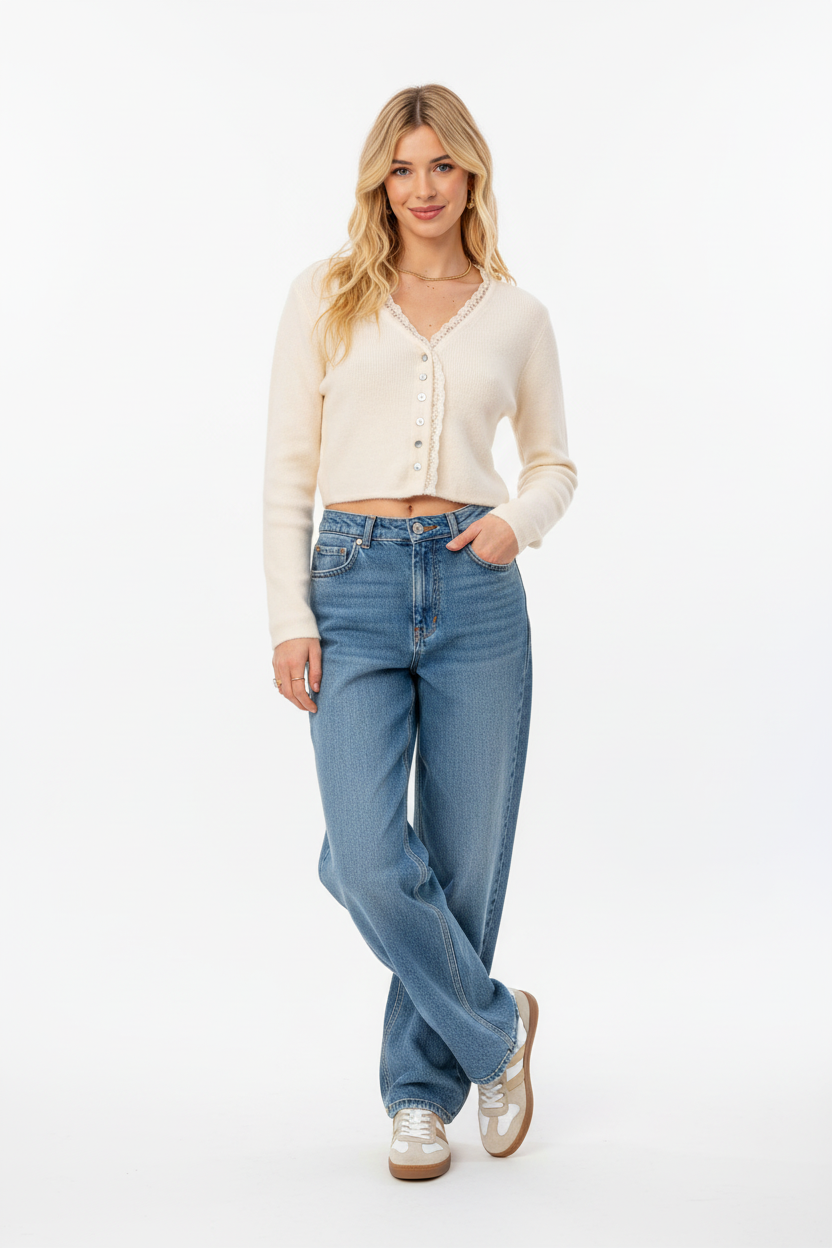 Choklate Paris Strickjacke Mila Ecru - Professionelles Produktfoto