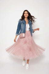 Choklate Paris Tüllrock Ambre mit Toile-de-Jouy-Print Rosa