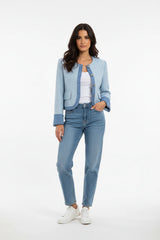 Choklate Paris Tweedjacke mit Denim-Details - Hellblau