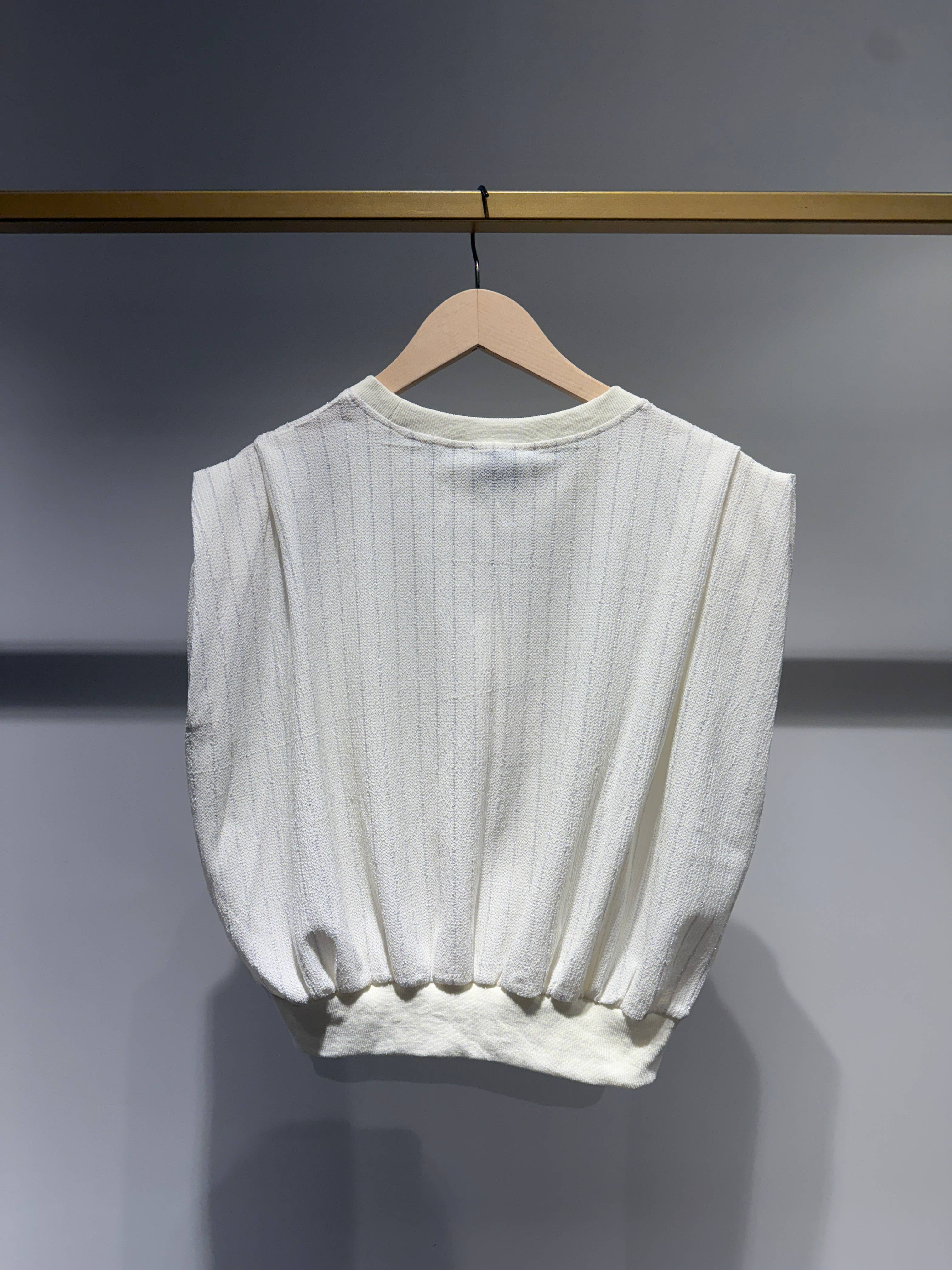 Choklate Paris T-Shirt Alizée Ecru mit silberfarbenen Lurexfäden – Herbstversion