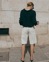 Ana & Lucy Bermuda-Shorts Baggy Dad "Clara" weiter Schnitt - Ecru