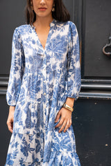 Choklate Paris Sienna Hemdblusenkleid Indigoblau Midilänge