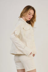 Ana & Lucy Jeans Jacke Romane Ecru Stretch-Denim