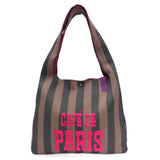 Lot83 Rebell Loïs Shopper "Café de Paris" gestreift Grün Beige Pink