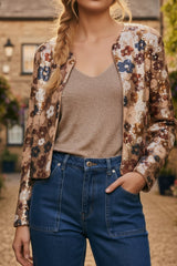 Choklate Paris Paillettenjacke Choco mit Blumenmuster