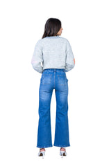 ANA & LUCY Wide Leg Jeans mit elastischem Bund Blau