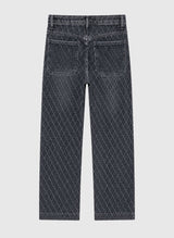 AN’GE Paris Jeans PICROISE mit Rautenmuster Dunkelgrau