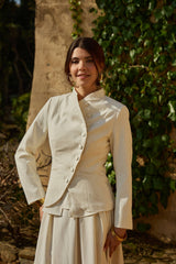 Lulumary Offiziersjacke Ecru tailliert