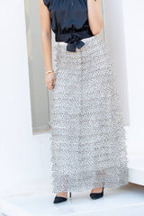 Choklate Paris Alma Langer Rock Tüll Punkte Rüschen - Ecru