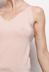 Glänzendes Lurex-Trägershirt - 8752: Bordeaux / Eine Größe