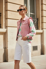 Ciminy Jeansweste "Zarina" Fuchsie mit Volants