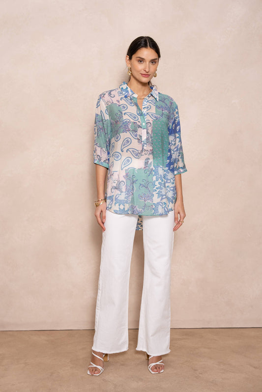 Bluse "Palma" aus Viskose und Seide