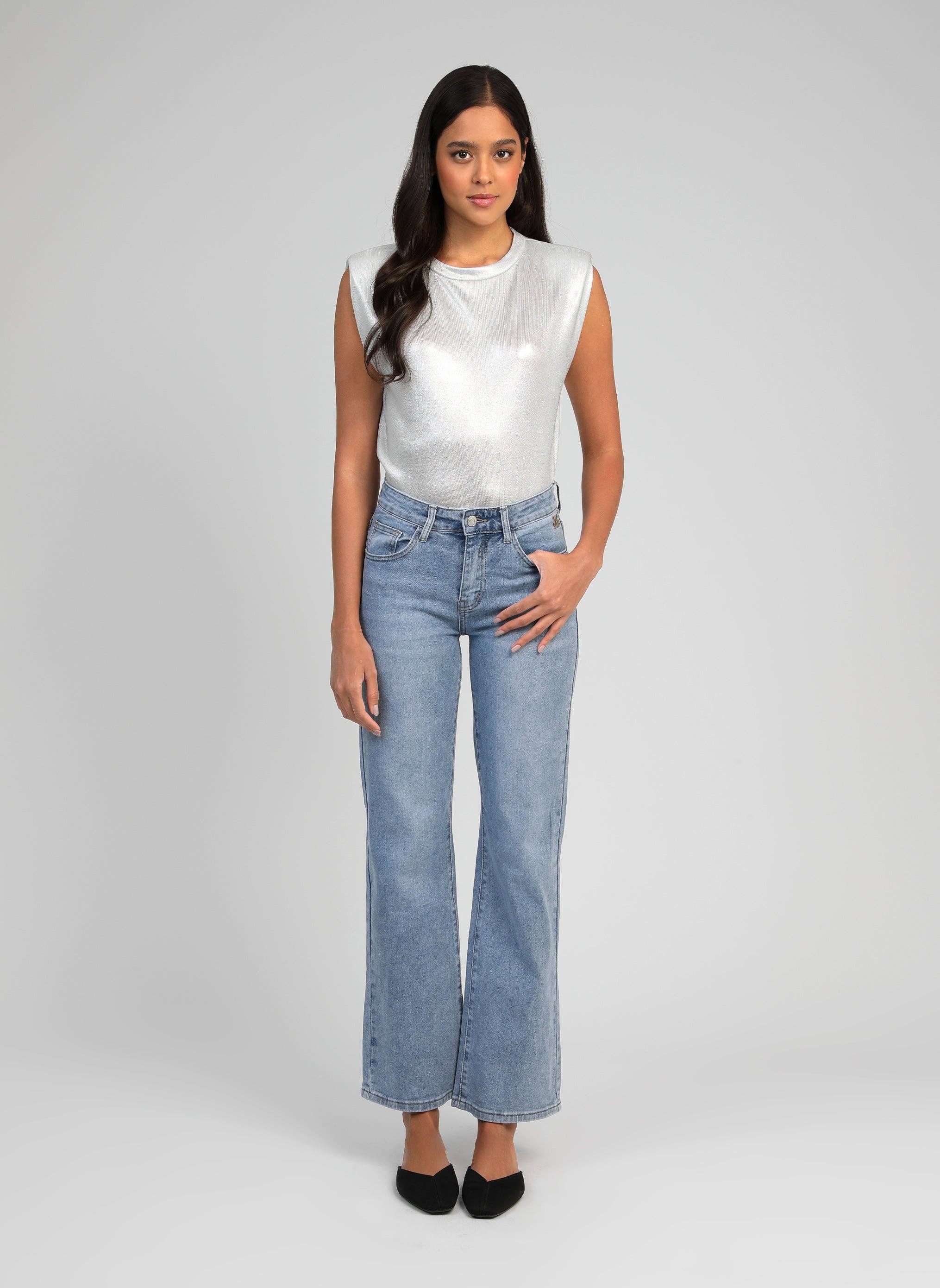 Ange Paris Jeans Pipoche Hellblau Gerader Schnitt