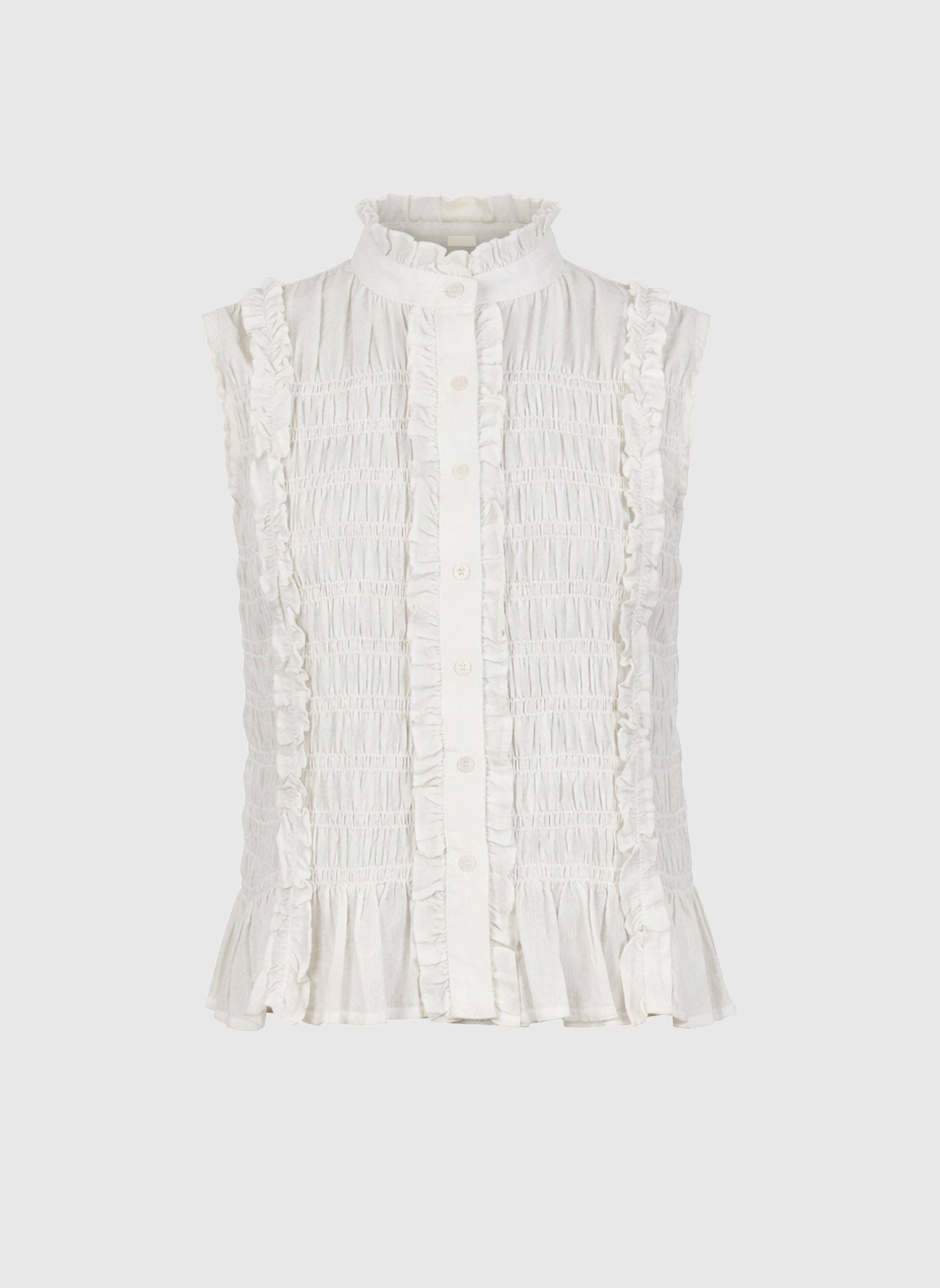 Ange Paris Bluse Sloane Weiß Baumwolle