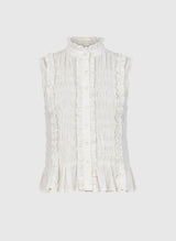 Ange Paris Bluse Sloane Weiß Baumwolle