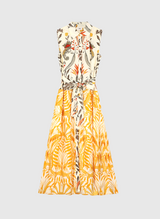 Ange Paris Langes Sommerkleid "Oprizia Camilla" Ecru im Hemdblusenstil