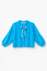 Flauschige Strickjacke mit Schluppen-Kragen: Anthrazit