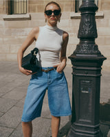 Ana & Lucy Bermuda Baggy Dad weite Passform Hellblau