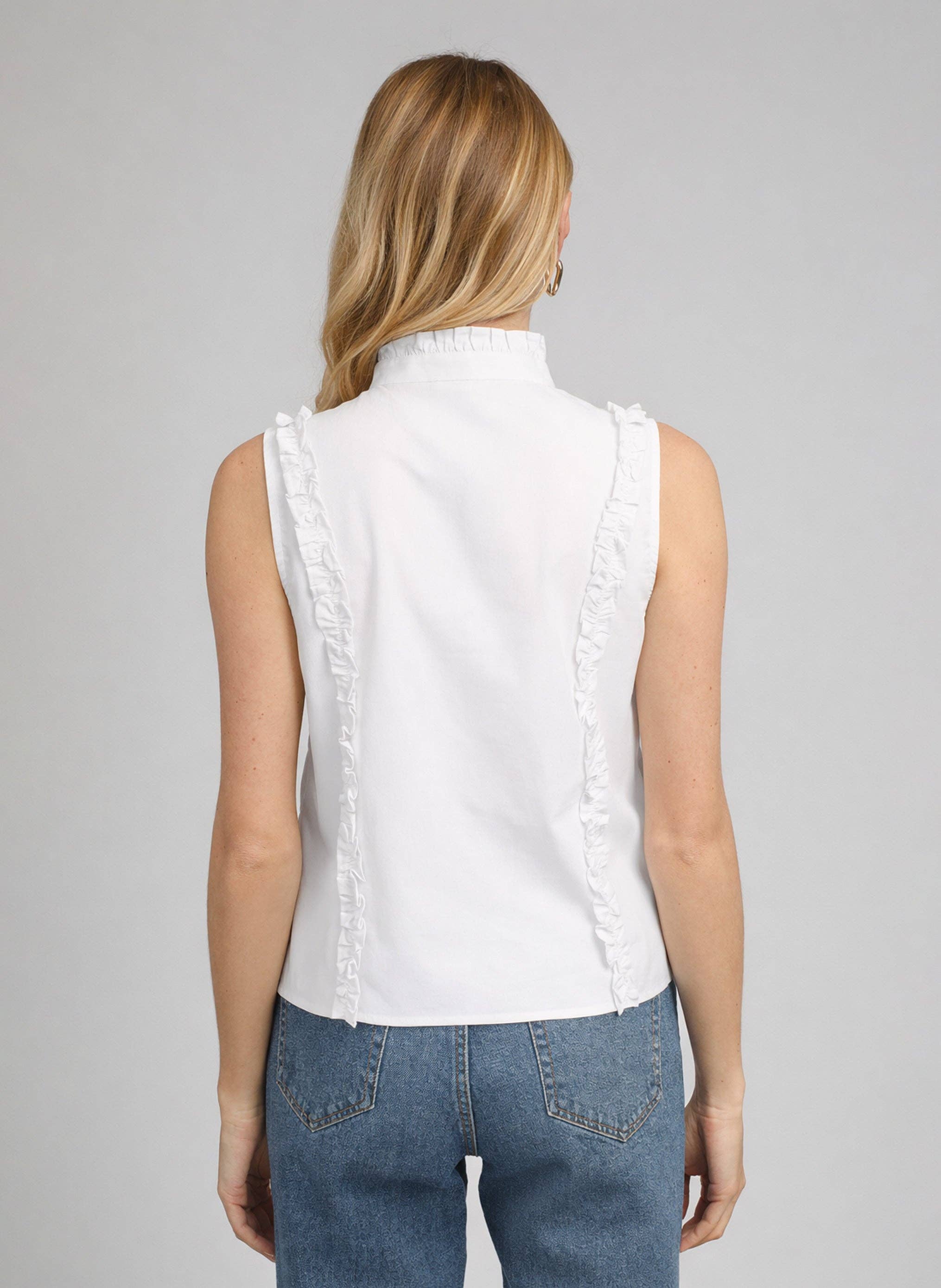 Ange Paris Bluse Sloane Weiß Baumwolle