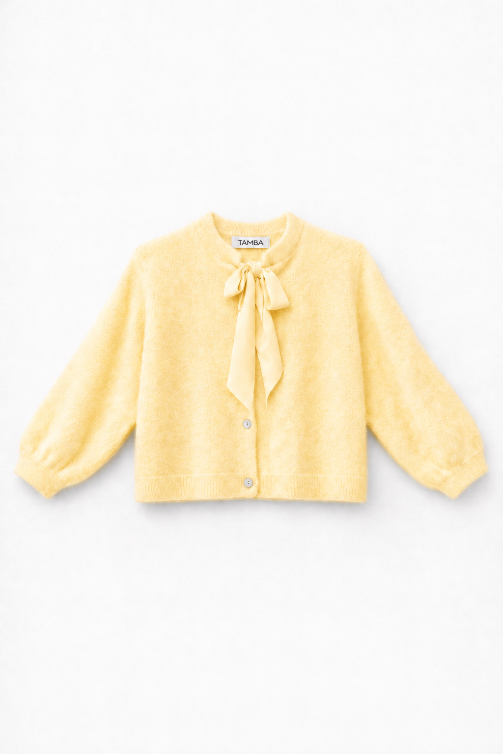 Flauschige Strickjacke mit Schluppen-Kragen: Puder