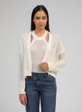 Ange Paris Strickjacke Valerio Ecru Baumwollmix