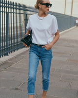 ANA & LUCY Mom-Fit Jeans „Jeanne" gewaschen - Hellblau -  Retro-Vibes