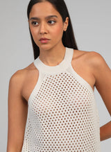 Ange Paris Trägershirt Lochstrick Virgil Ecru
