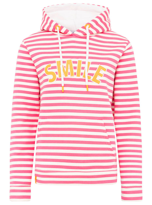 Hoodie "Smile" - gestreift Prink - Zwillingsherz