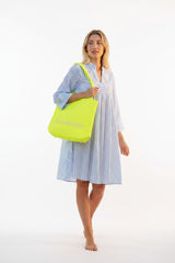 Isla Bonita by SIGRIS Sommerkleid Kurta Gestreift Hellblau 100% Baumwolle