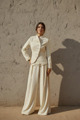 Lulumary Offiziersjacke Ecru tailliert