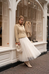 Choklate Paris Tweedjacke Keira mit Gürtel – Doré