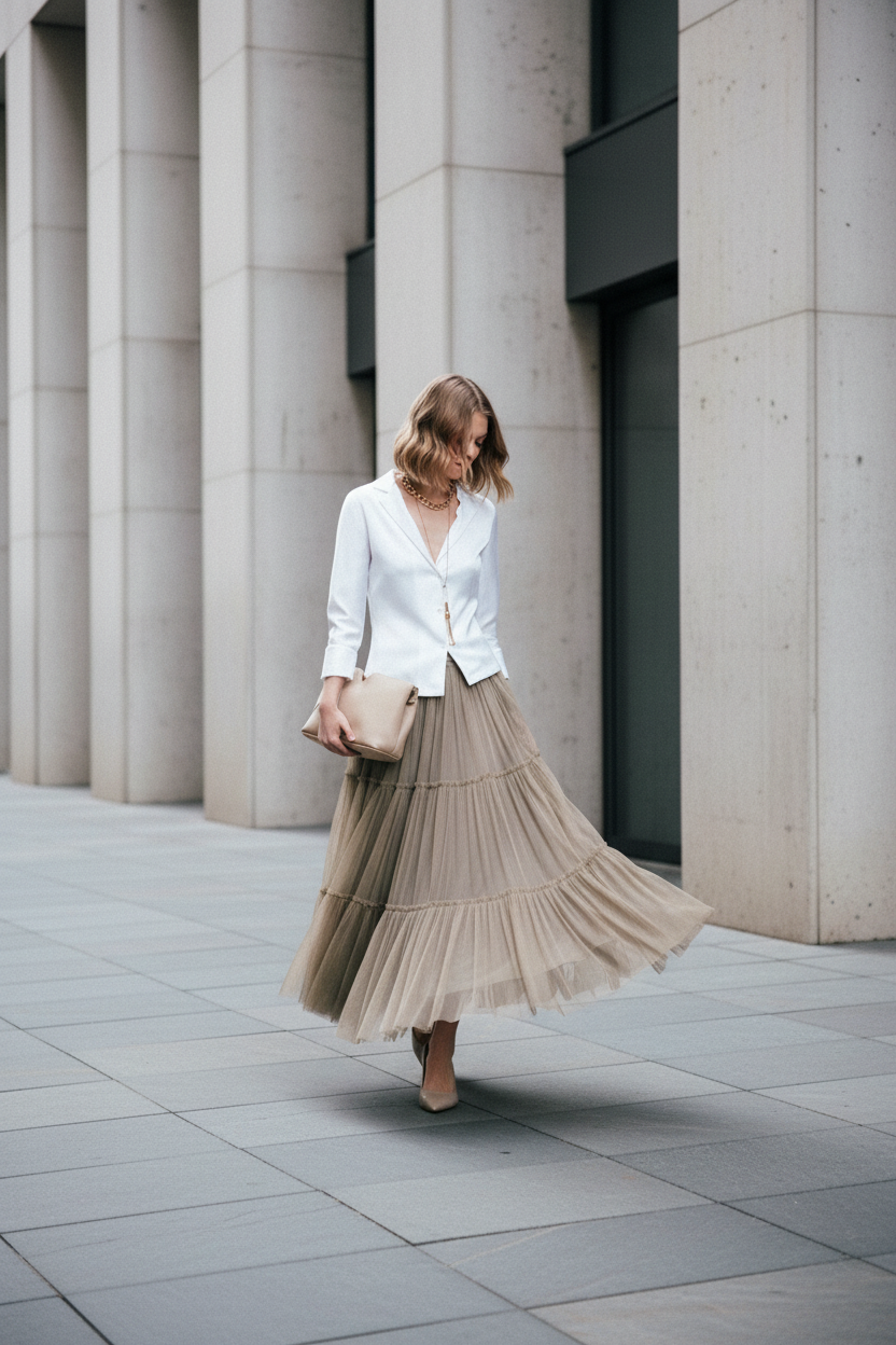 Lanidor Tüllrock Taupe – Pinterest Urban Setting