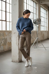 An’ge Paris Pullover LETRESSY mit Zopfmuster Indigo-Blau