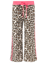Zwillingsherz Lounge Hose Leo mit Kontrastbund Neonpink