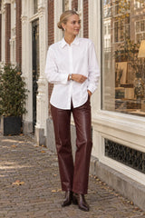 Attentif Paris Hemdbluse aus Baumwolle-Modal mit Haifischkragen Weiß