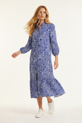 Zwillingsherz Kleid Viskose "Gemustert" Paisley Blau