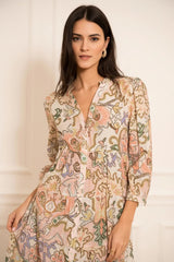 Choklate Paris Sienna Hemdblusenkleid in Midi-Länge - Rose