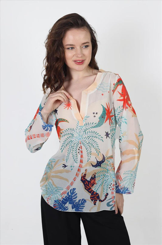 Semi-transparente Tunika-Bluse "Moon" - Missy Tekstil