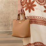 Lanidor Tasche Beige aus Eco-Leder mit Schulterriemen