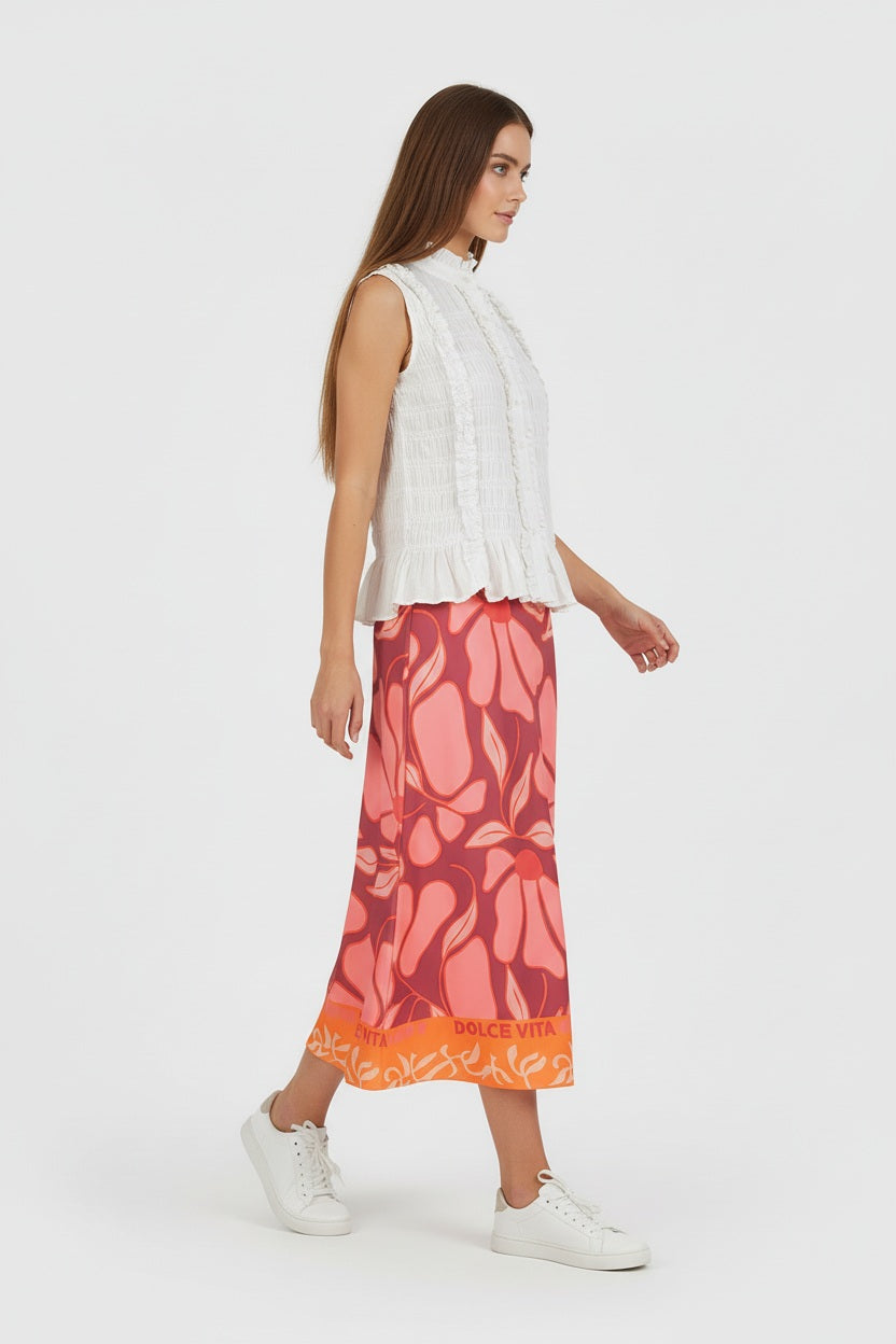 Ange Paris Midirock Rivila Rosa Blumenprint