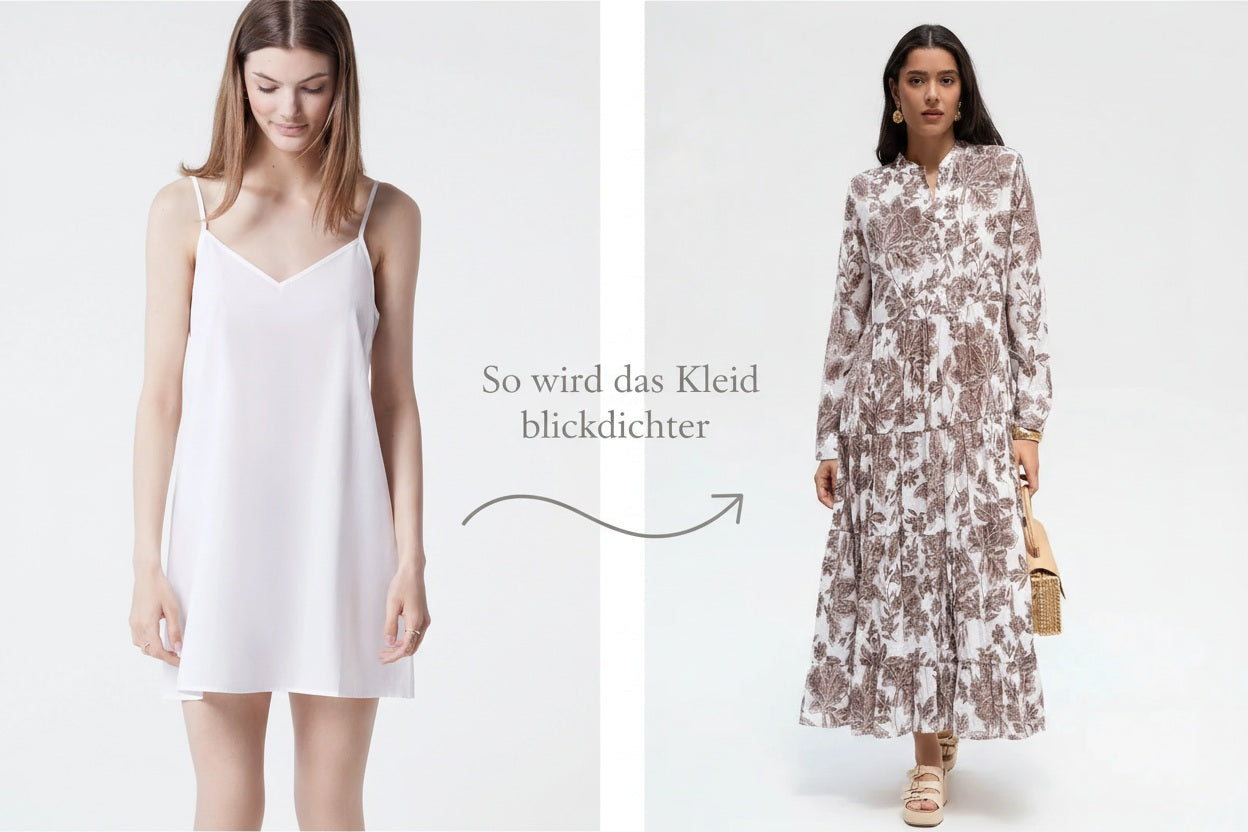 Choklate Paris -Schlichtes Unterkleid-Kleid Slipdress mit verstellbaren Trägern - Weiß