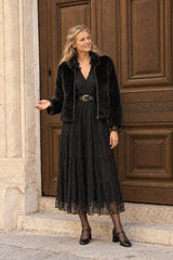 Choklate Paris Langes Spitzenkleid Simone Schwarz