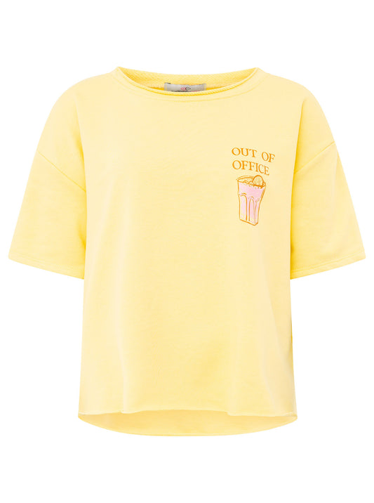 Sweatshirt "Out of Office" - Kurzarm - Gelb