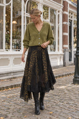 Tamba flauschiger Strickcardigan mit V-Ausschnitt Olive