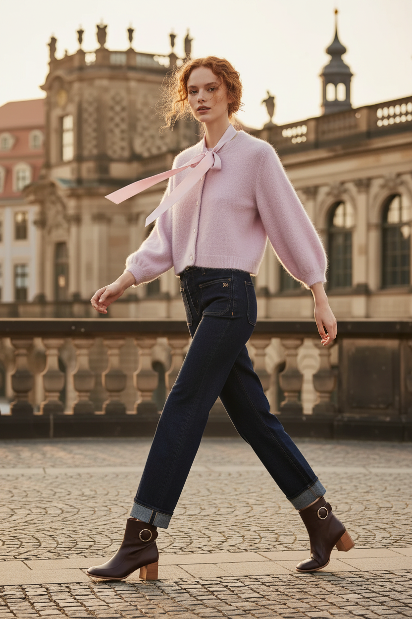 Tamba Strickjacke Puder – Dresdner Zwinger Editorial