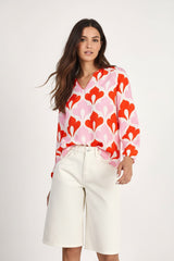 Ana & Lucy Bermuda-Shorts Baggy Dad "Clara" weiter Schnitt - Ecru