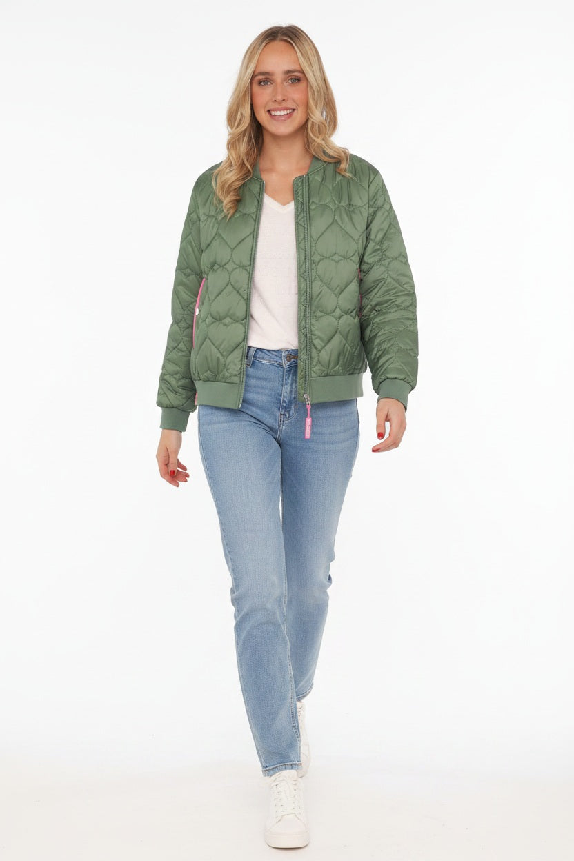 Zwillingsherz - Bomberjacke "Be Happy" Olive