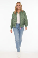 Zwillingsherz - Bomberjacke "Be Happy" Olive
