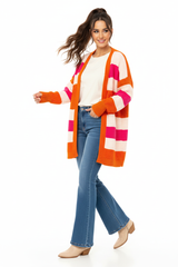 Zwillingsherz Cardigan Grobstrick Streifen