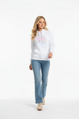 Zwillingsherz Hoodie - Beginne jeden Tag mit einem Gedanken ans Meer in Weiß